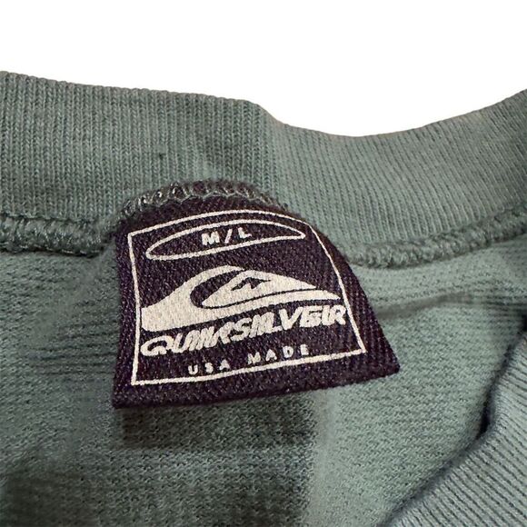 Vintage Quiksilver Men's Green Surf T-Shirt Size M Single-Stitch 90s - Picture 4 of 5